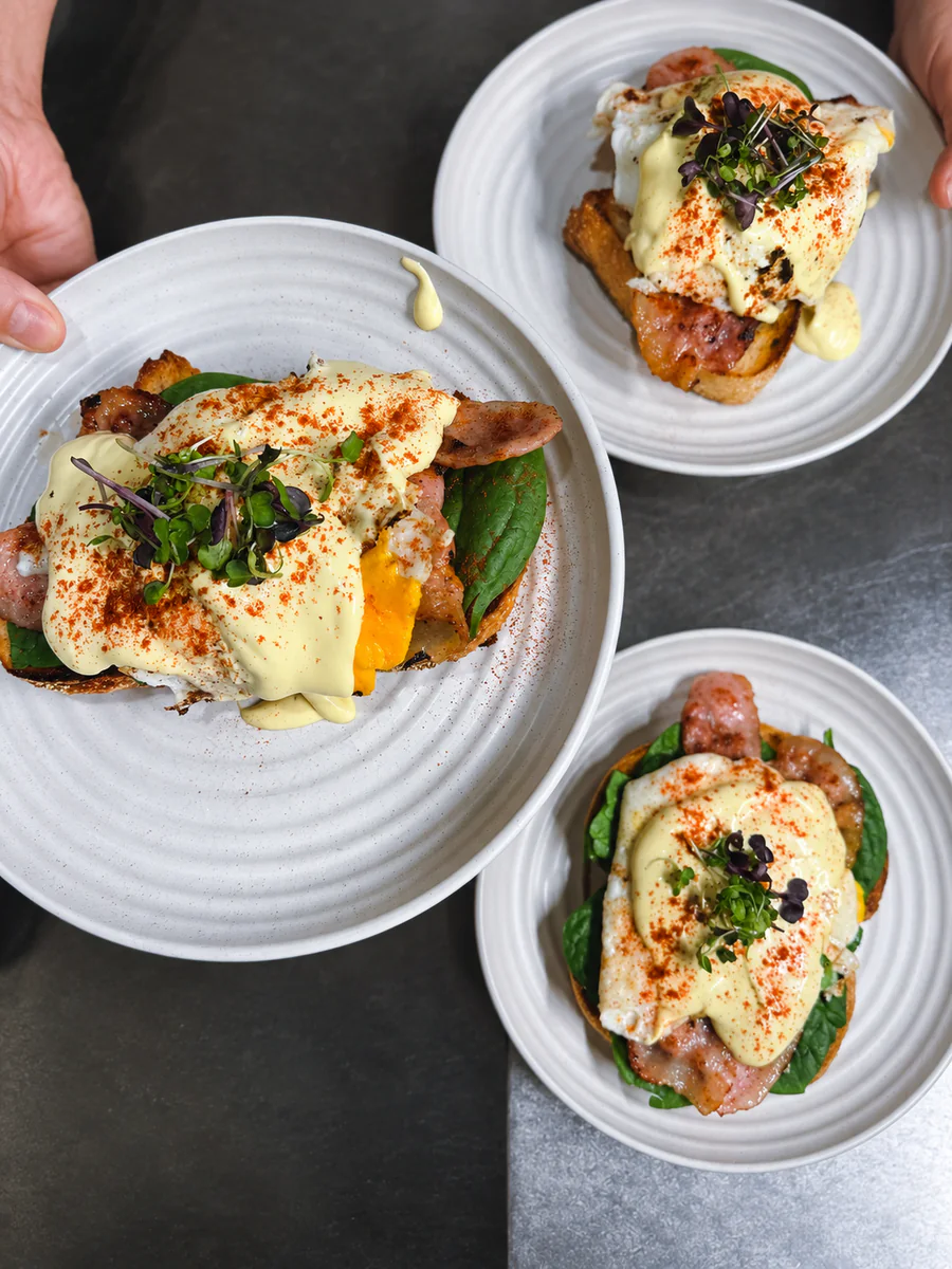Three savoury brunch plates